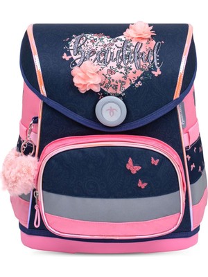 Belmil Compact Beautiful Flowers Okul Çantası 19 L Lacivert - Pembe Renkli Ergonomik Tasarım