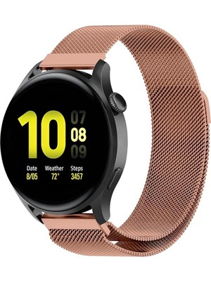 Fibaks Samsung Galaxy Watch 6 40MM - 44MM 20MM Uyumlu Metal Hasır Örgü Mıknatıslı Milano Loop Kordon