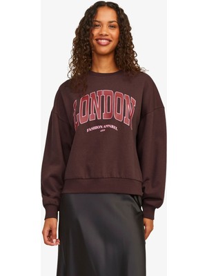 Jjxx Jxmerle Kadın Kahverengi Sweatshirt 12260608-SASSAFRAS