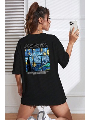 Only Trendwear  Starry Sky Baskılı Unisex Oversize Tshirt