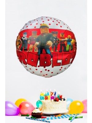 Pekshop Roblox Yuvarlak Folyo Balon Kırmızı