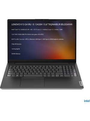 Lenovo V15 Gen 4 Iru Intel Core I5 13420H 16GB 1tb SSD 15.6" Fhd+ Freedos Taşınabilir Bilgisayar 83A10096TR O5