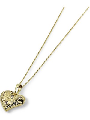 Pluvia Jewelry Cuore Kolye - Rodyum Kaplama Zirkon Taşlı Kolye