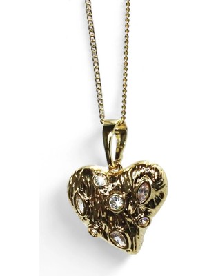 Pluvia Jewelry Cuore Kolye - Rodyum Kaplama Zirkon Taşlı Kolye