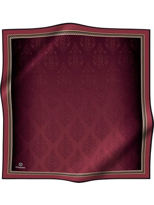 Vissona Tivil Bordo-1 Vintage Desen Ipek Eşarp 10655-0018