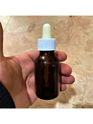 Labshop41 50 ml Plastik Damlalıklı Amber Cam Şişe , 50CC Kahverengi Cam Şişe Damlalıklı x 6 Adet