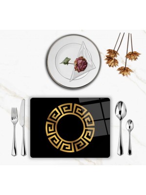 Özel Tasarım Cam Baskılı Gold Supla Takımı 6 Adet