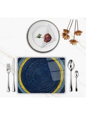 Özel Tasarım Cam Baskılı Desen Supla Takımı 6 Adet