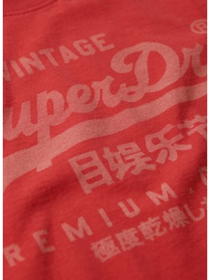 Superdry Bisiklet Yaka Baskılı Kırmızı Erkek T-Shirt M1011895A9QZ_CLASSIC Vl Herıtage T