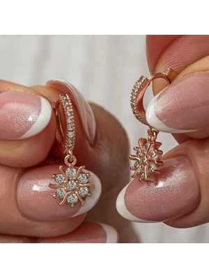 Aya Diamond Gümüş Rose Sallantılı Güneş Kadın Küpe