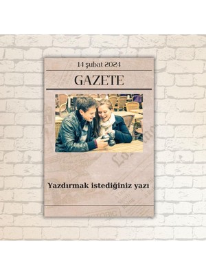 Kişiye Özel Retro Gazete Manşet Çerçevesiz Poster 29 x 42 cm