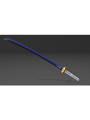 Turansoy Craft Turansoycraft Gıyu Tomıoka's Sword From Demon Slayer Katana 1 Metre