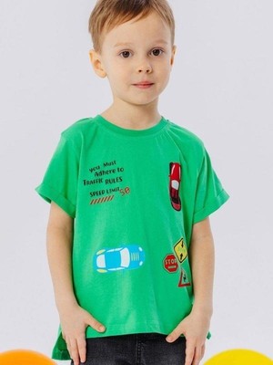 Breeze Erkek Çocuk Pamuklu Araba Ve Trafik Işaretleri Baskılı T-Shirt
