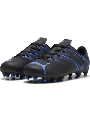 Puma Attacanto FG/AG Jr Çocuk Krampon Erkek Çocuklar İçin Siyah Mavi Tasarım