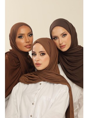 Zennur 3'lü Avantaj Seti (Acı Kahve-Çikolata-Bitter) Luxury Penye Şal-Kadın Tesettür Jersey Hijab