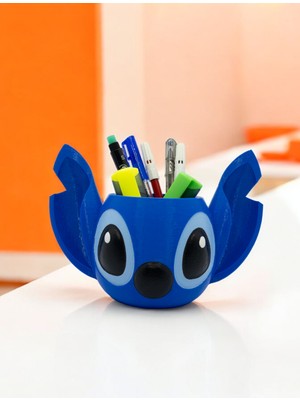 MegArt3D Sevimli Stitch Figürlü Kalemlik ve Fırçalık - İş ve Okul İçin Eğlenceli Ofis Aksesuarı