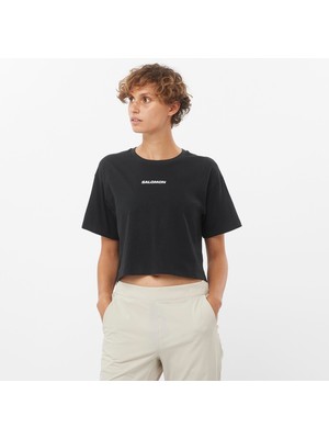 Salomon Logo Twist-1 Kadın Siyah Tişört