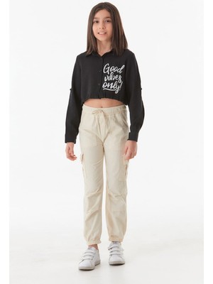 FullaModa Beli Lastikli Kargo Cepli Unisex Pantolon