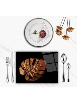 BD Digital Özel Tasarım Cam Baskılı Gold Yaprak Supla  Tekli