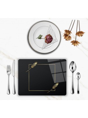 BD Digital Özel Tasarım Cam Baskılı Gold Desenler Supla Takımı 2 Adet