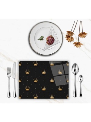 BD Digital Özel Tasarım Cam Baskılı Gold Desen Supla Takımı 2 Adet