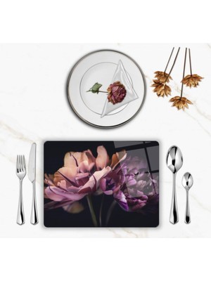 BD Digital Özel Tasarım Cam Baskılı Çiçekler Supla Takımı 2 Adet