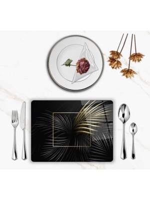 BD Digital Özel Tasarım Cam Baskılı Gold Yapraklar Supla Takımı 2 Adet