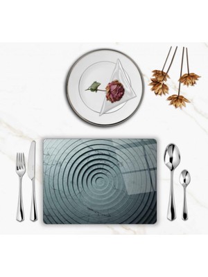 BD Digital Özel Tasarım Cam Baskılı Mermer Desen Supla Takımı 4 Adet