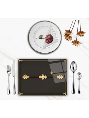 BD Digital Özel Tasarım Cam Baskılı Gold Desenler Supla Takımı 6 Adet