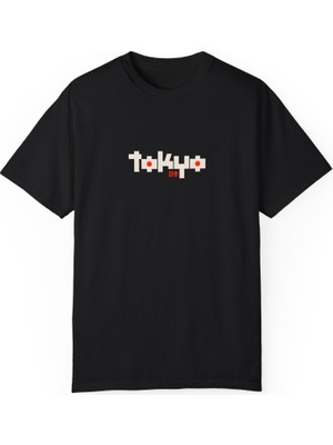 bebekokusu Tokyo Baskılı Siyah Basic Tshirt Unisex