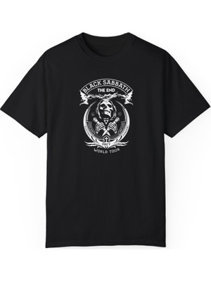 bebekokusu Black Sabbath Heav Metal Baskılı Siyah Basic Tshirt Unisex