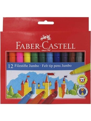 Faber Castell 12 Li Jumbo Keçeli Kalem Renkli Set ( 1 ADET ) Çizim İçin Uygun