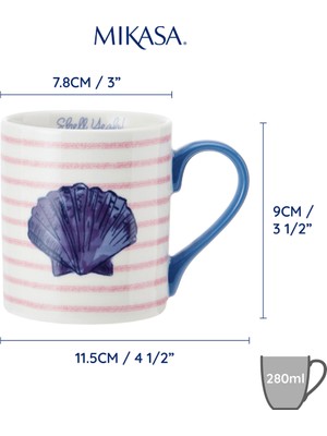 Mikasa Fine China 280ML Düz Taraflı Kupa Deniz Kabuğu