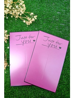 Emtory Home Özel Kesimli | 25 Adet Toka Kartı - Kalın Kuşe (5984) Bandana Kartı - 9X14CM - Pink Just For You