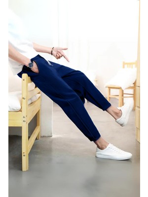 Yakamel Erkek Yüksek Bel Esnek Likralı Dokuma Kumaş Lise Boy Okul Pantolonu