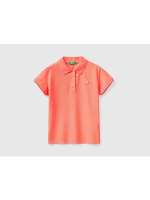 Kız Çocuk Mercan Logolu Pike Polo T-Shirt