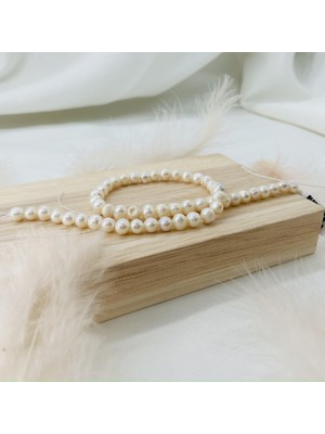 Mucize Taş Barok Inci 6-7 mm Doğal Taş Dizi