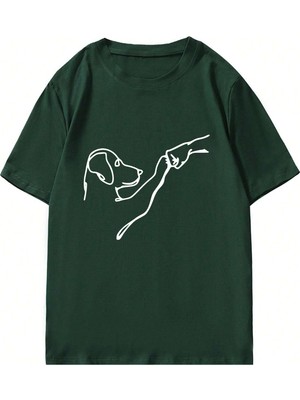 Only Trendwear  Can Dostum Köpeğim Temalı Unisex Oversize Tshirt