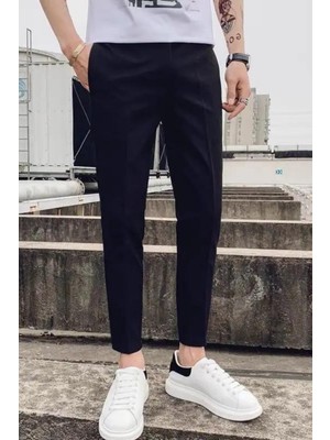 Yakamel Erkek Lise Boy Dokuma Kumaş Likralı Regular Kalıp Yüksek Bel Okul Pantolonu