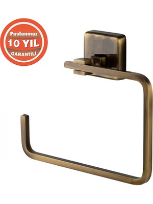 Çelik Banyo KU10-008.2 Paslanmaz Pirinç Kumru Kare Havluluk Bronz Antik