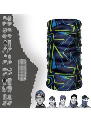 E-Taktik Extreme Lacıvert Yeşil Desenli Boyunluk Bandana Baf Toka Maske Saçbandı