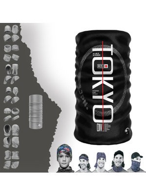 Extreme Kırmızı Dikey Çizgili Tokyo Boyunluk Bandana Baf Toka Maske Saçbandı