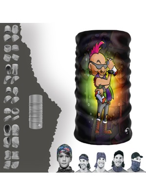 E-Taktik Extreme Pembe Saçlı Kel Boyunluk Bandana Baf Toka Maske Saçbandı