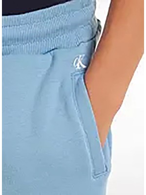 Calvin Klein Normal Mavi Erkek Çocuk Şort Ckj Stack Logo Jogger Shorts