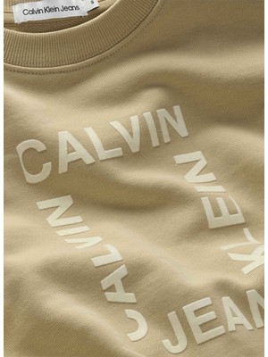 Calvin Klein Baskılı Erkek Çocuk Koyu Bej Sweatshırt IB0IB02133RAE