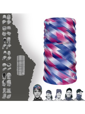 E-Taktik Extreme Karışık Mor Pembe Renkli Boyunluk Bandana Baf Toka Maske Saçbandı