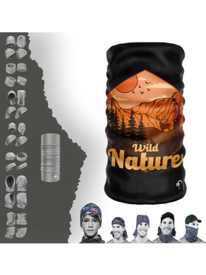 Extreme Wild Nature Yazılı Manzara Boyunluk Bandana Baf Toka Maske Saçbandı