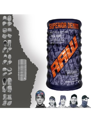 E-Taktik Extreme Turuncu Raw Yazılı Mor  Boyunluk Bandana Baf Toka Maske Saçbandı