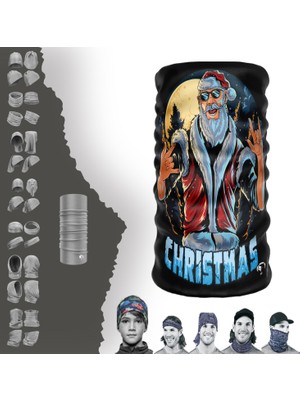 E-Taktik Extreme Yakışıklı Noel Babalı Boyunluk Bandana Baf Toka Maske Saçbandı