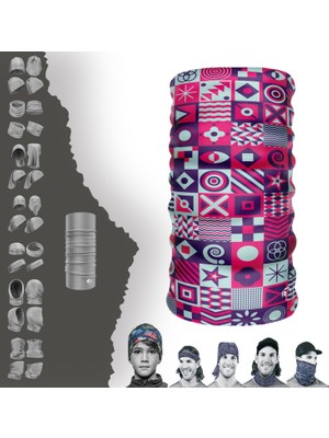E-Taktik Extreme Geometri Desenli Boyunluk Bandana Baf Toka Maske Saçbandı